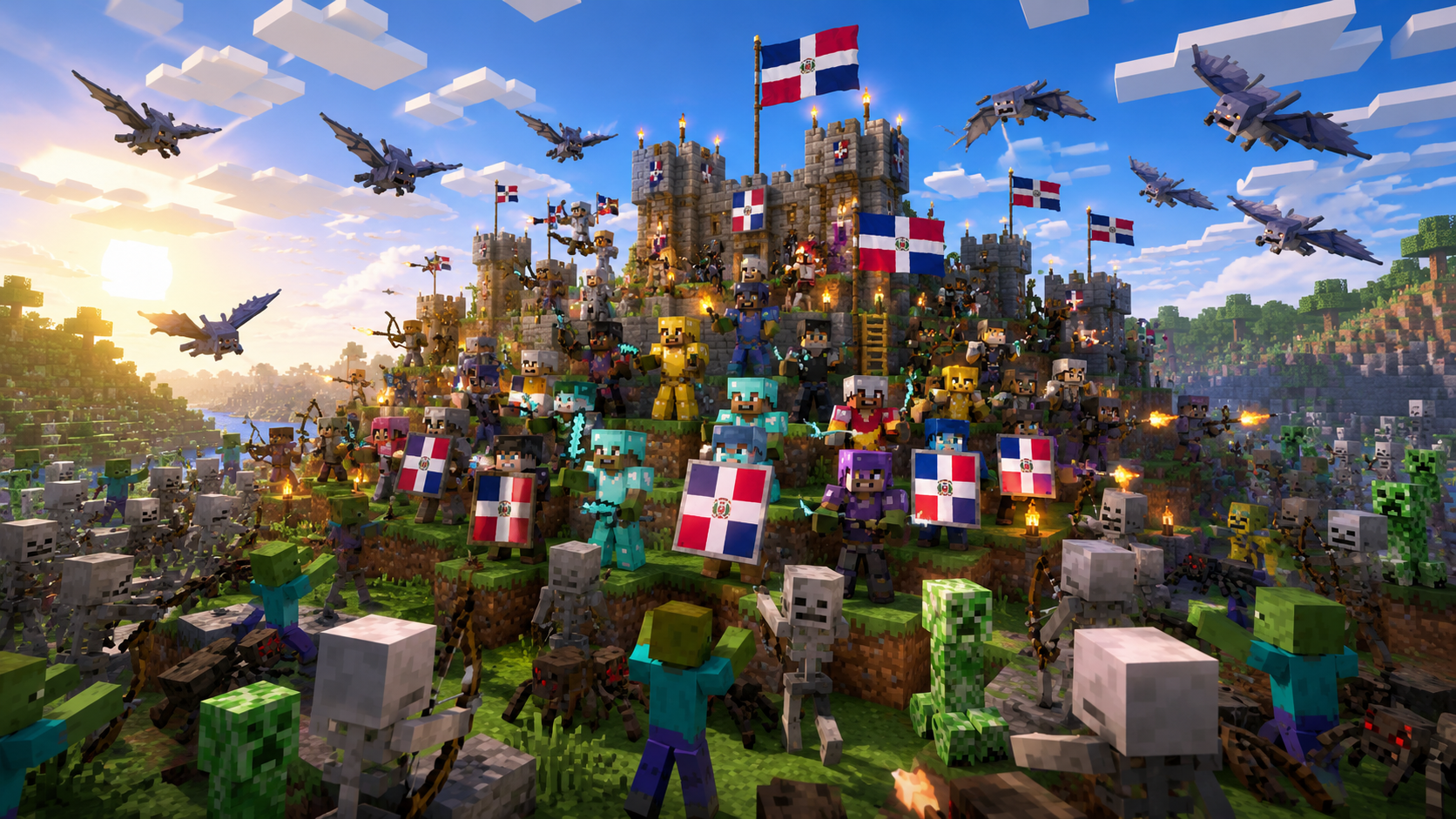 Jugadores de El Cibao frente a una aventura Minecraft